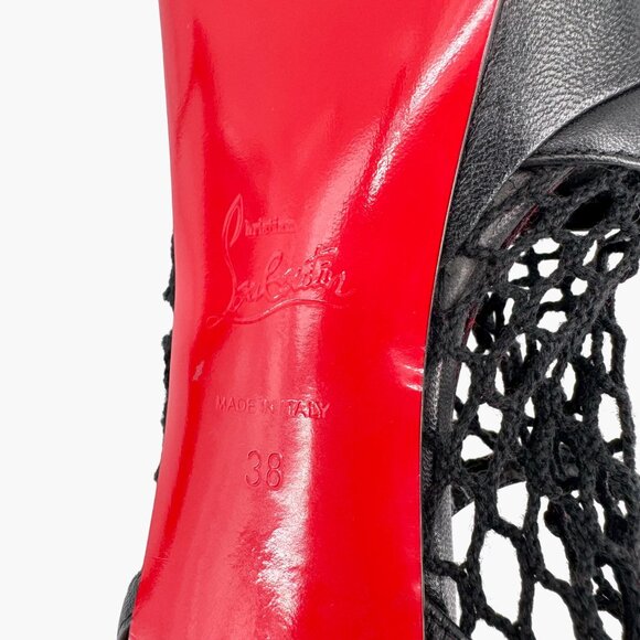 Christian Louboutin Plougesta Alta Black Fishnet Platform Pump Heel Size 38 US 8 - Picture 14 of 15